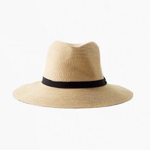 Aritzia BRAND NEW Classic Straw Fedora (Natural & Black)